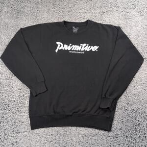 Primitive Sweatshirt Men Small Black Crew Neck Pullover Skateboarding Casual